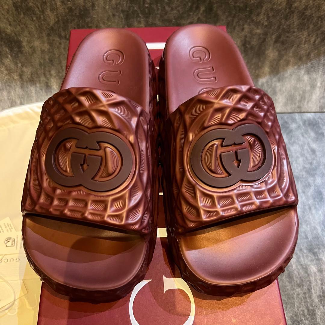 未使用 GUCCI インターロッキングG メンズ スライドサンダル　28cm