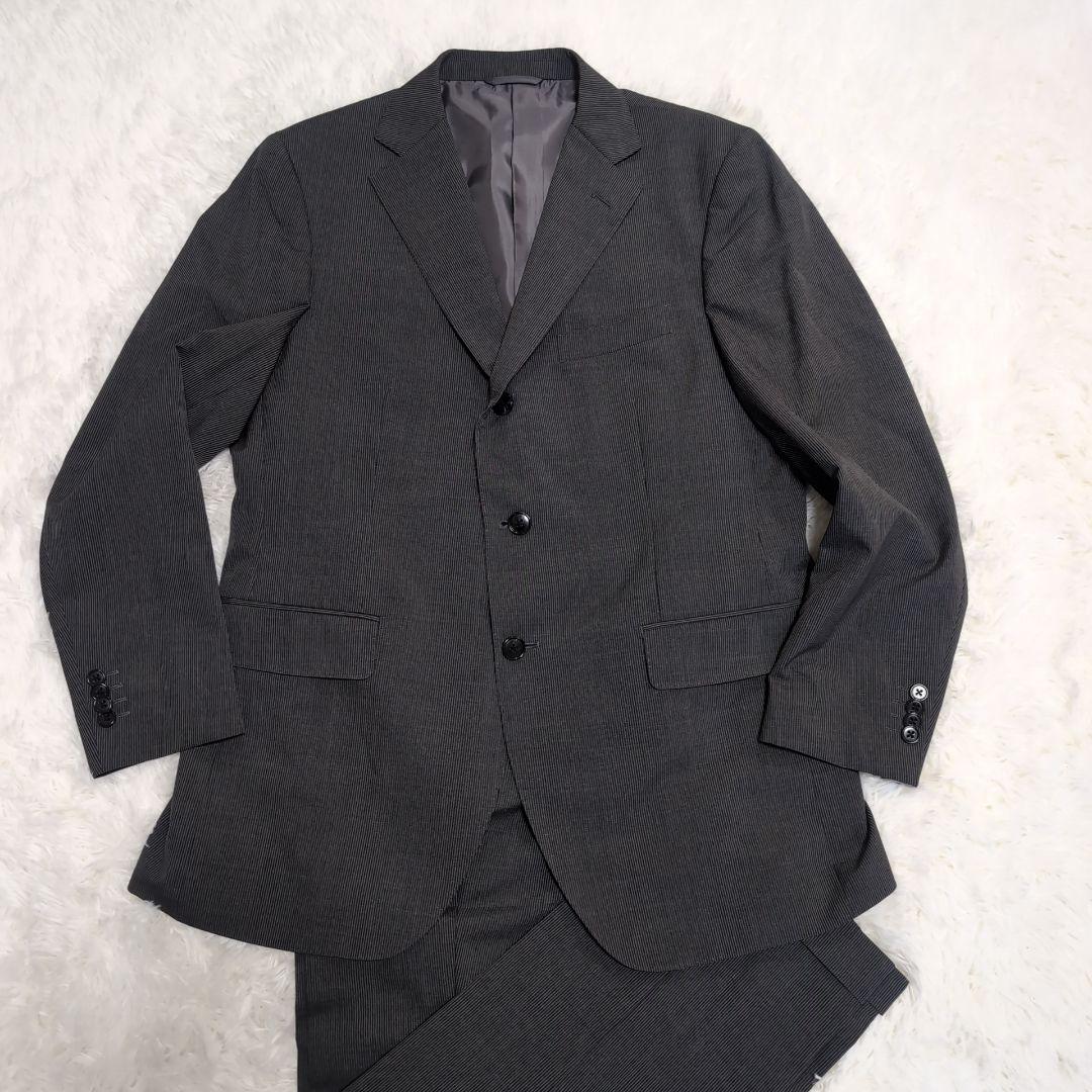 s*x様 美品 高級イタリア製生地 カニノコ ミツミネ セットアップスーツ グレ
