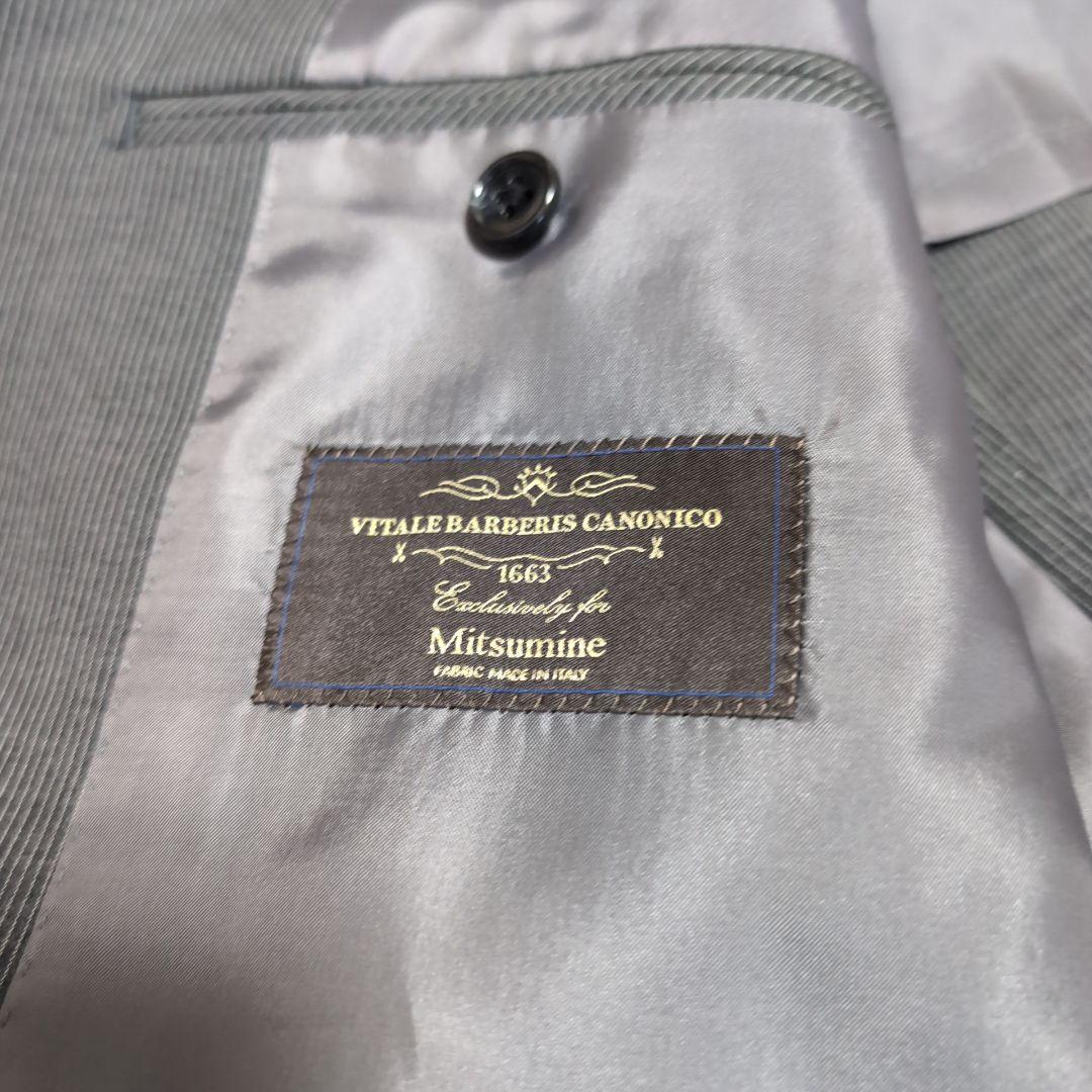 s*x様 美品 高級イタリア製生地 カニノコ ミツミネ セットアップスーツ グレ