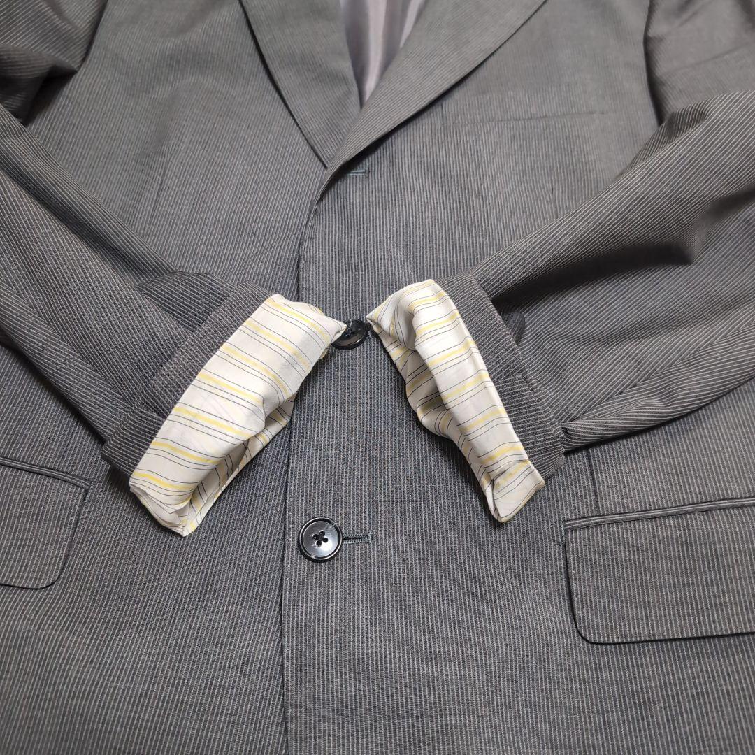 s*x様 美品 高級イタリア製生地 カニノコ ミツミネ セットアップスーツ グレ