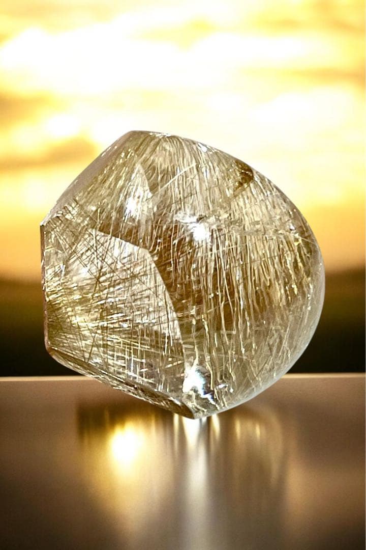 ルチルクォーツ多面体 インテリア小物