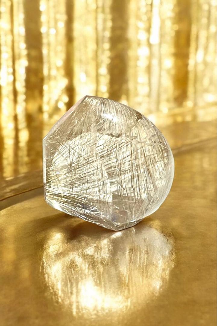 ルチルクォーツ多面体 インテリア小物