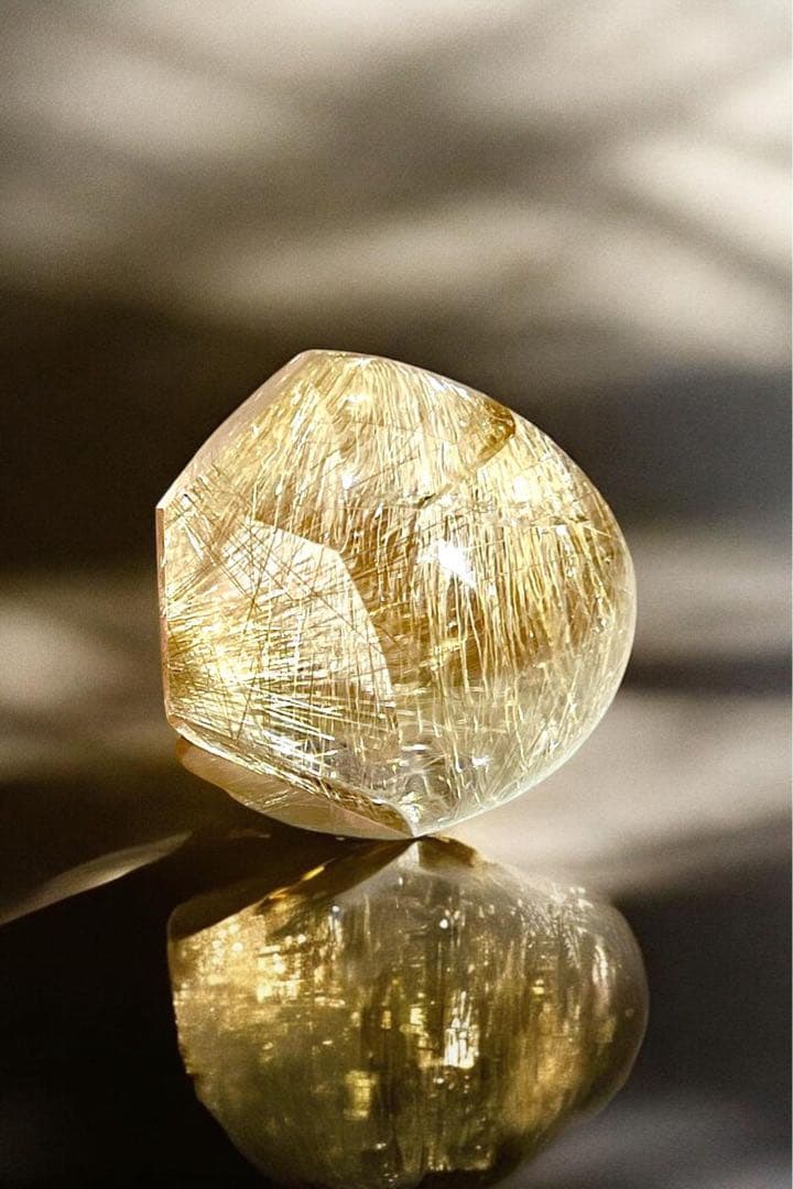 ルチルクォーツ多面体 インテリア小物