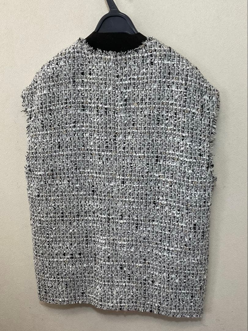 大きいサイズ 自由区 ラメキャンディーツイードジレ(23区ICBクミキョク)