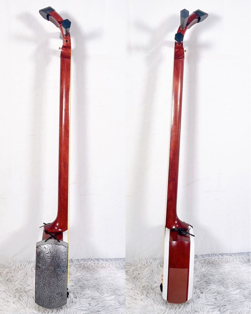 津軽三味線　花梨　太棹　　東さわり付　皮やぶれなし