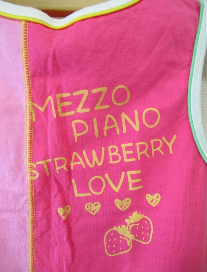 美品★メゾピアノ★　レア　平成レトロ　タンクトップ いちごシェイク　М　150
