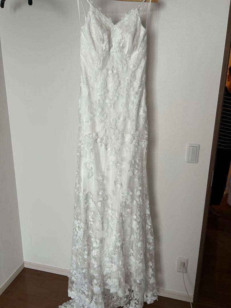 【大幅値下げ】【美品】刺繍レース 背中開き ソフトマーメイドドレス（W230）