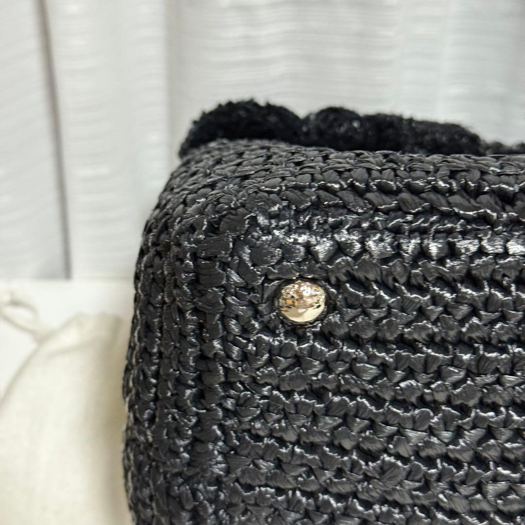 ⭐️極美品⭐️PRADA RAFIA PONPON 2way BAG ブラック