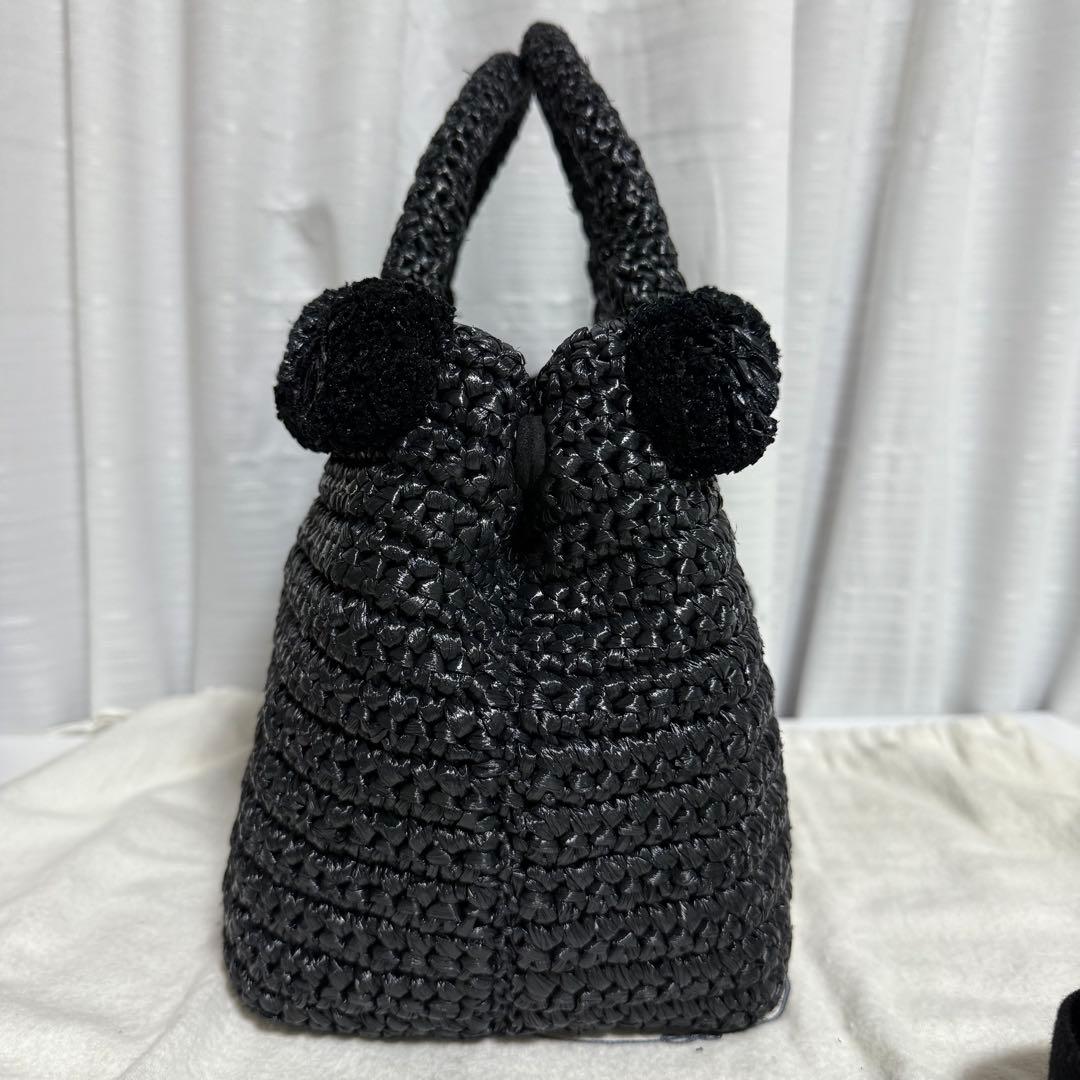 ⭐️極美品⭐️PRADA RAFIA PONPON 2way BAG ブラック