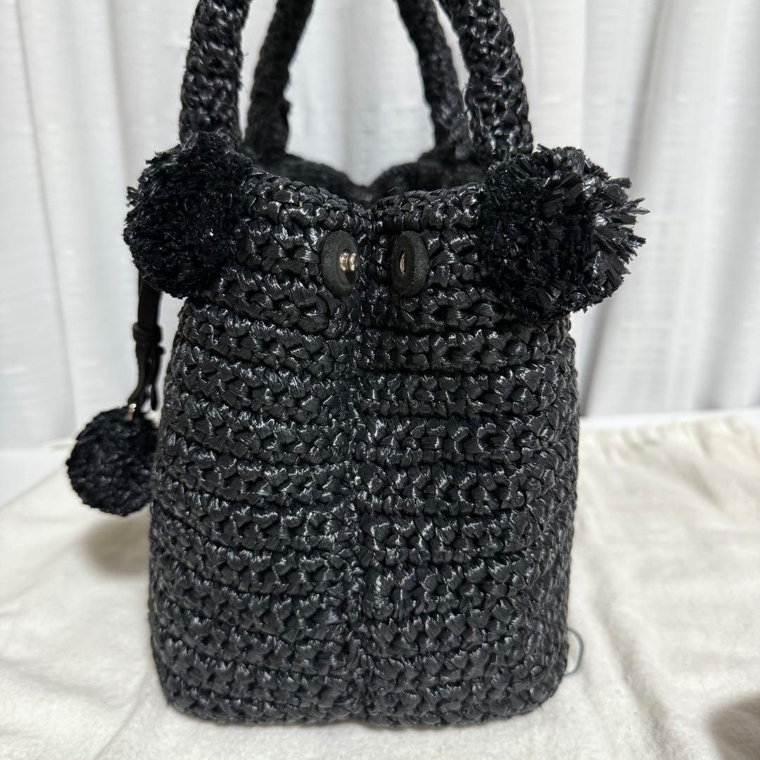 ⭐️極美品⭐️PRADA RAFIA PONPON 2way BAG ブラック