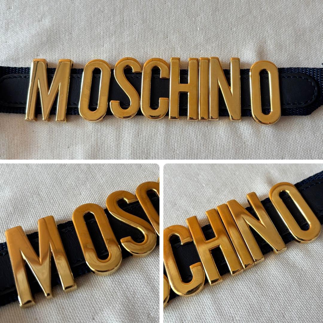 ネイビー×ゴールド モスキーノ ショルダーバッグ 肩掛け 斜め掛け