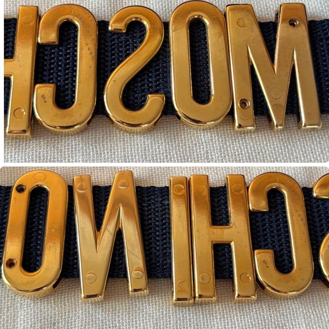 ネイビー×ゴールド モスキーノ ショルダーバッグ 肩掛け 斜め掛け