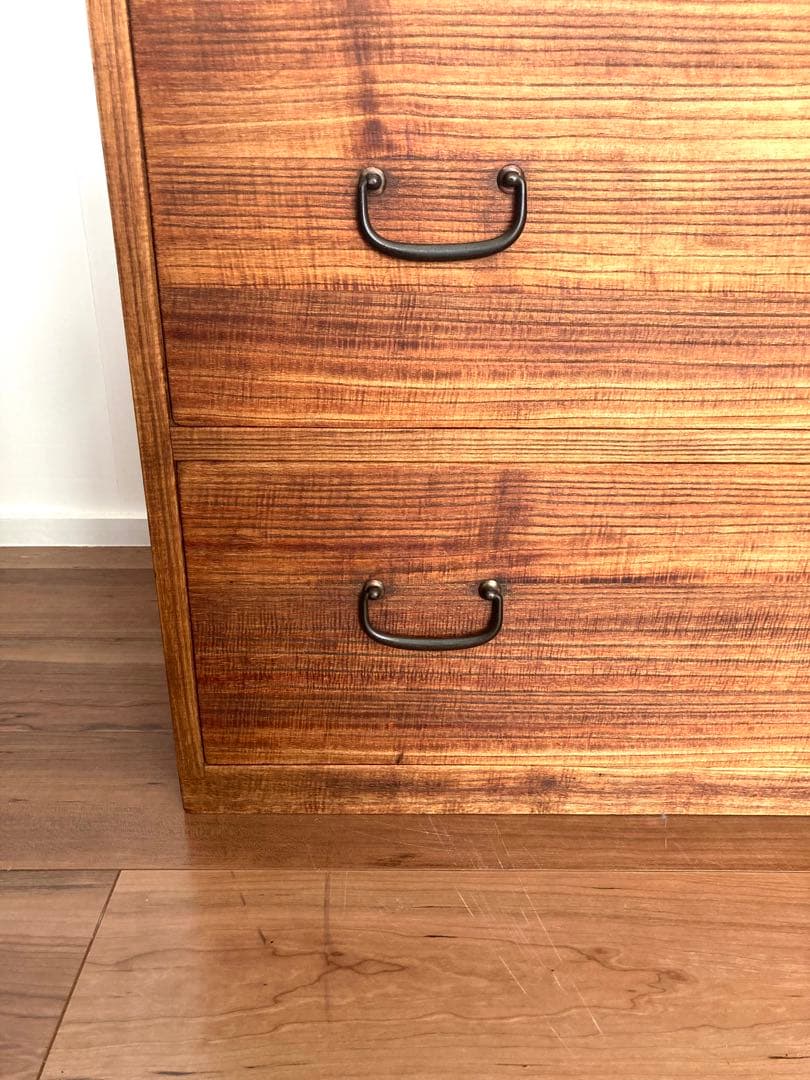 【メンテ済】アンティークの収納棚　ローボード　テレビ台　総桐　引出し2杯