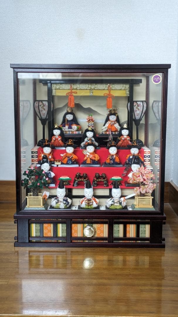 2/13再値下げ！　雛人形　ケース入り　十五人飾り　おさな顔　2/2,8値下げ