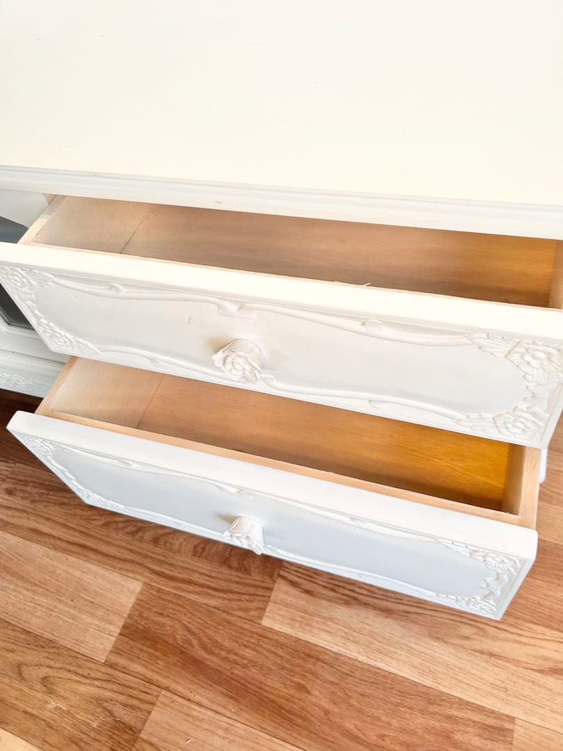 664 プリンセスローズ様ホワイト 白　猫脚 150 イタリア　リビング　a