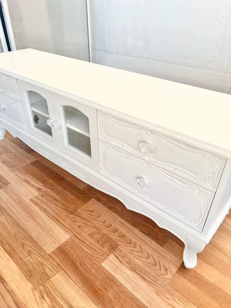 664 プリンセスローズ様ホワイト 白　猫脚 150 イタリア　リビング　a