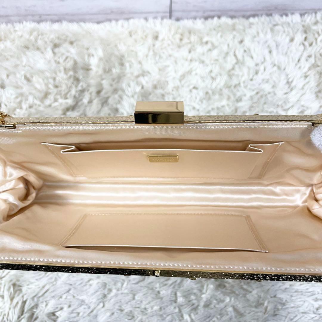 ✨極美品 ワコウ 和光 パーティーバッグ ハンドバッグ ゴールド がま口