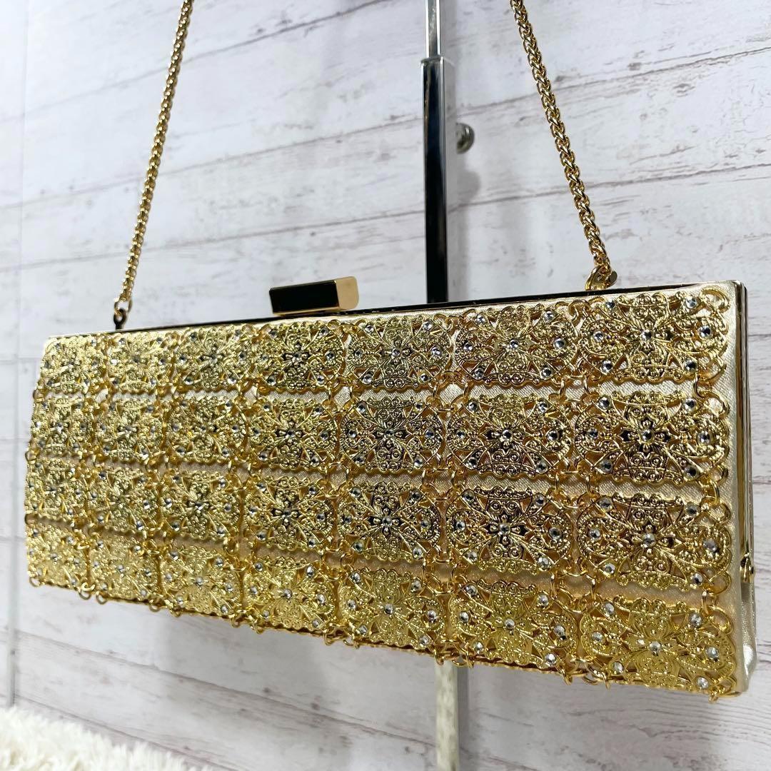 ✨極美品 ワコウ 和光 パーティーバッグ ハンドバッグ ゴールド がま口