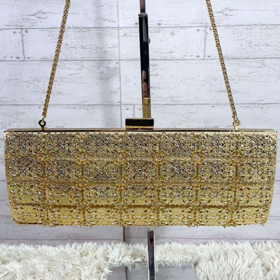 ✨極美品 ワコウ 和光 パーティーバッグ ハンドバッグ ゴールド がま口