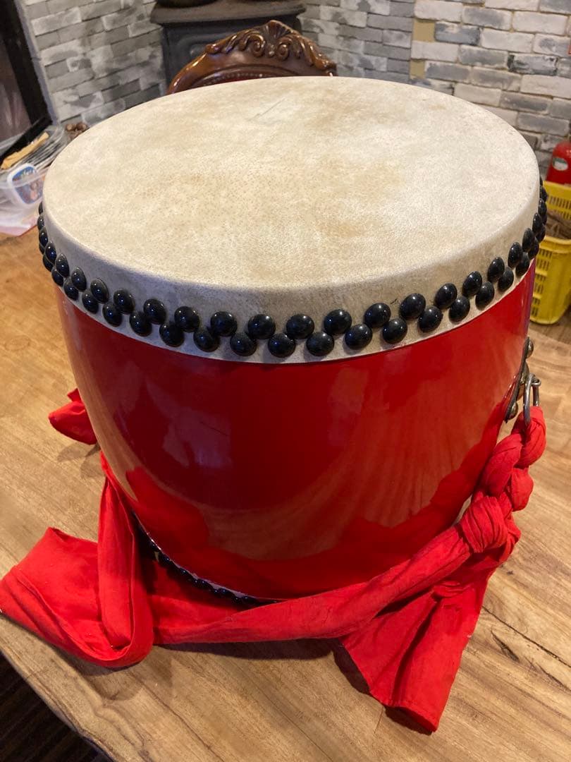 エイサー太鼓　赤い和太鼓 直径約33cm