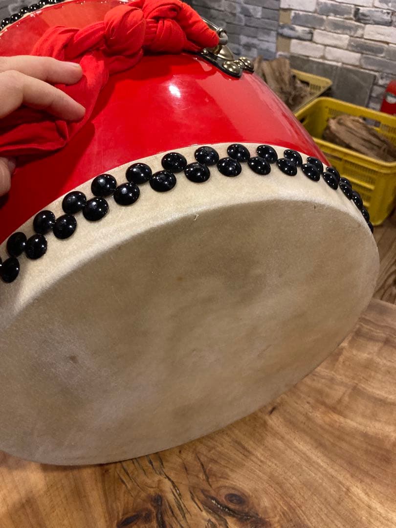 エイサー太鼓　赤い和太鼓 直径約33cm