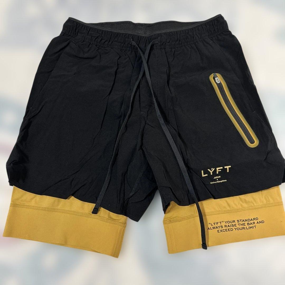 LYFT ショートパンツ Mサイズ ブラック/イエロー