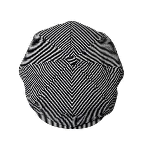 ラスト美品 BY GLADHAND ストライプキャスケット ブラックL 革スベリ