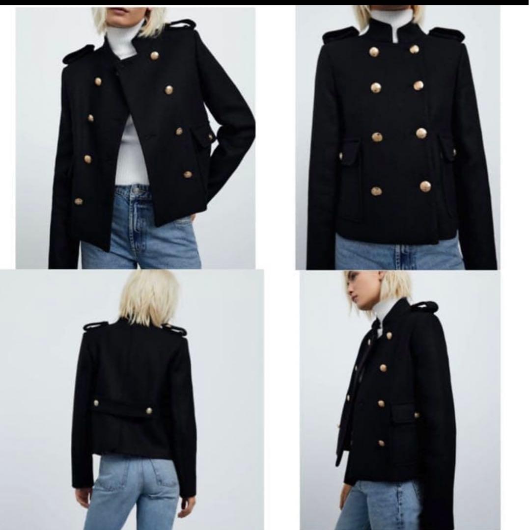 ナポレオン ジャケット 金ボタン ショート ブラック M