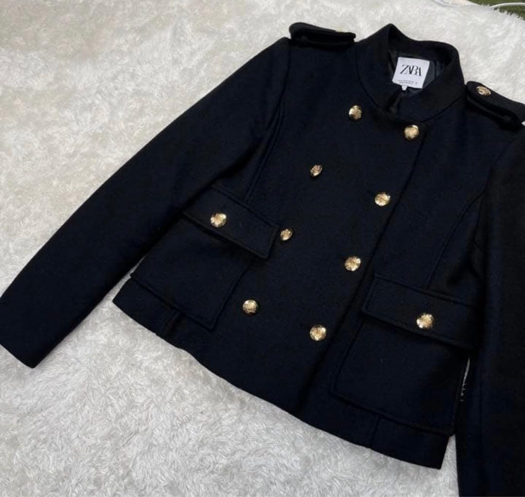 ナポレオン ジャケット 金ボタン ショート ブラック M