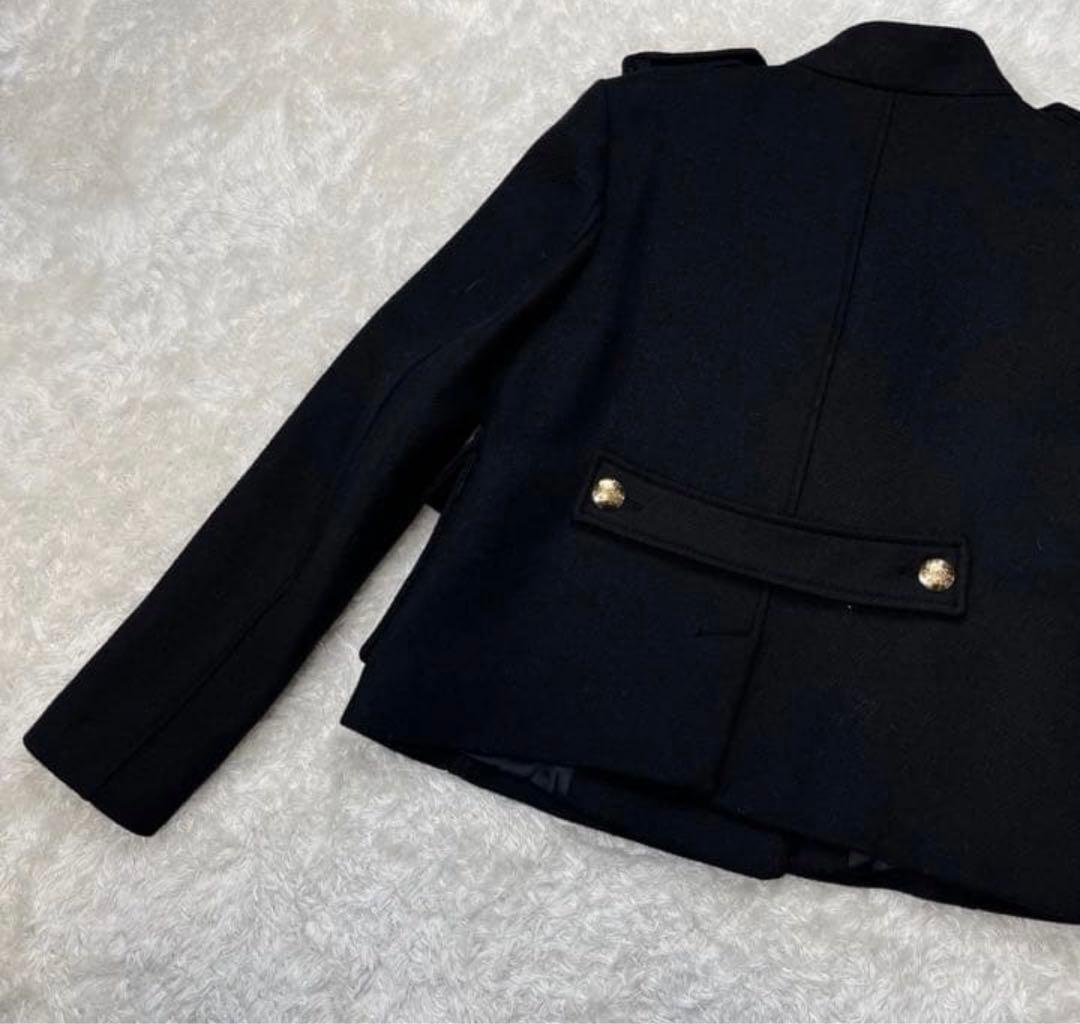ナポレオン ジャケット 金ボタン ショート ブラック M