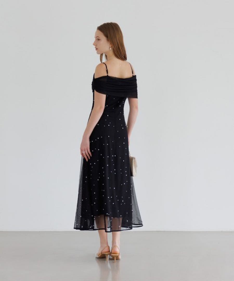 【LEJA】2WAYチュールトップスパールAラインドレスワンピース2点セット