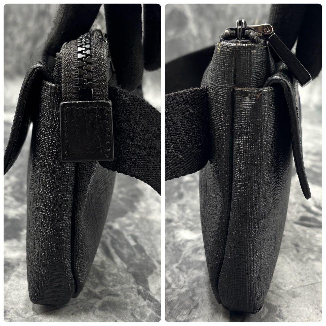 ✨美品✨GUCCI GG ショルダーバッグ ボディ ウエスト レザー 黒 ロゴ