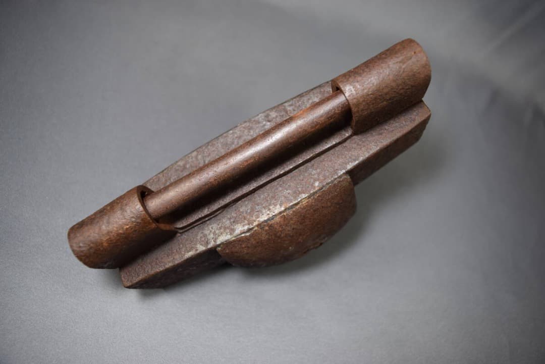 錠前 和錠 因幡錠 在銘 因州住 清久作 6枚バネ 鍵付 江戸時代 アンティーク