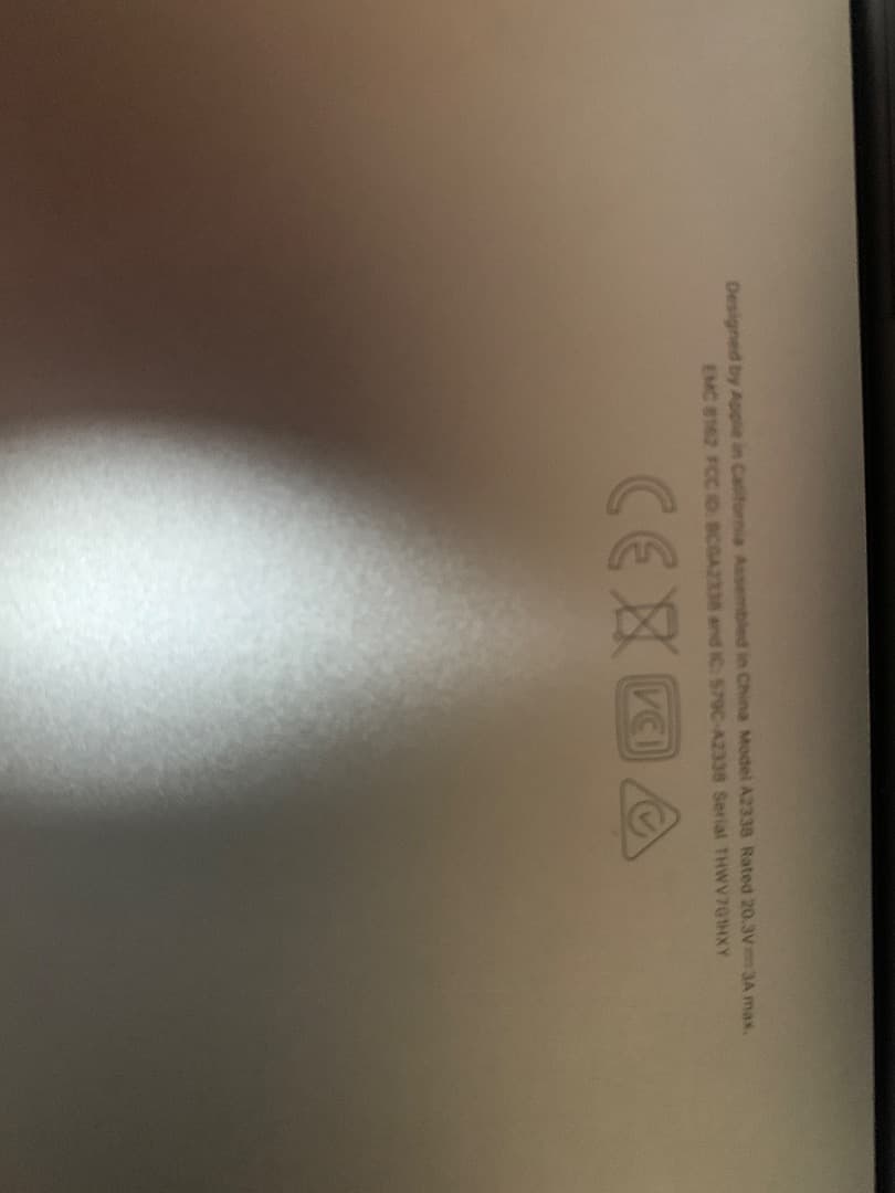 MacBook本体 MacBook pro 2022 model A2338 ssd 512GB