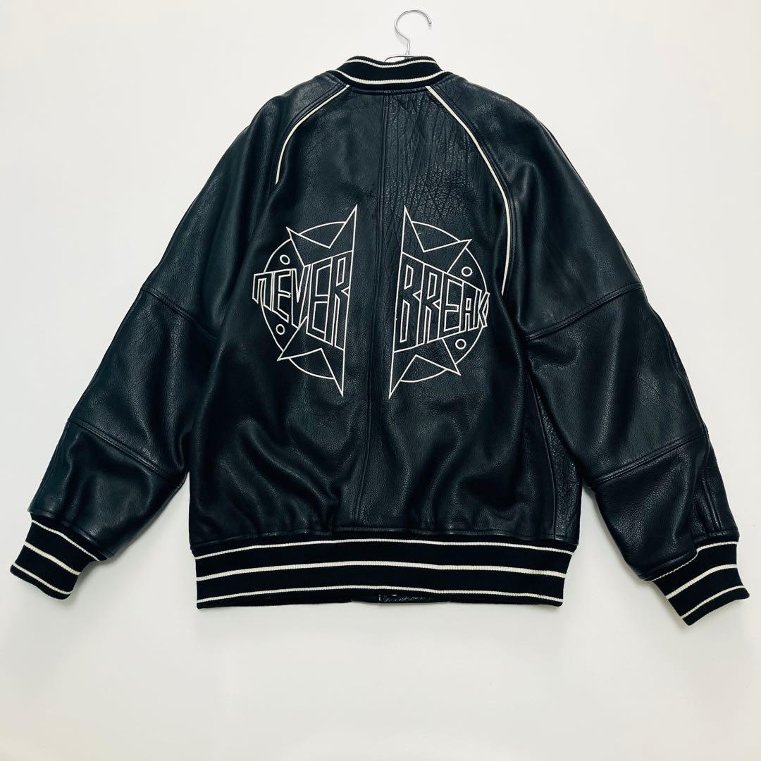 【希少サイズ】　ザラ　スタジャン　ボンバージャケット　オールレザー　水牛革　L