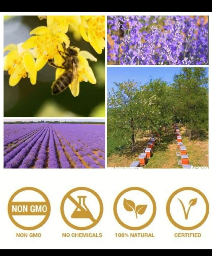 1.800g【輸入者直売】450g4瓶生オーガニックアカシアはちみつブルガリア産