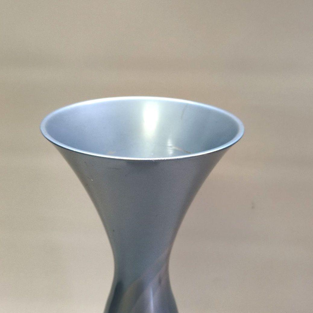 銅製　長瓶花器　黒剣山付き　池坊好み　池坊花器