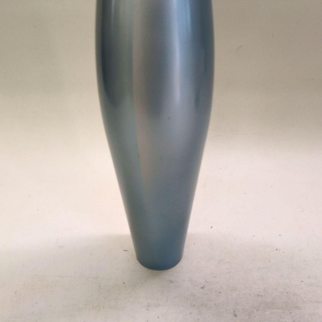 銅製　長瓶花器　黒剣山付き　池坊好み　池坊花器