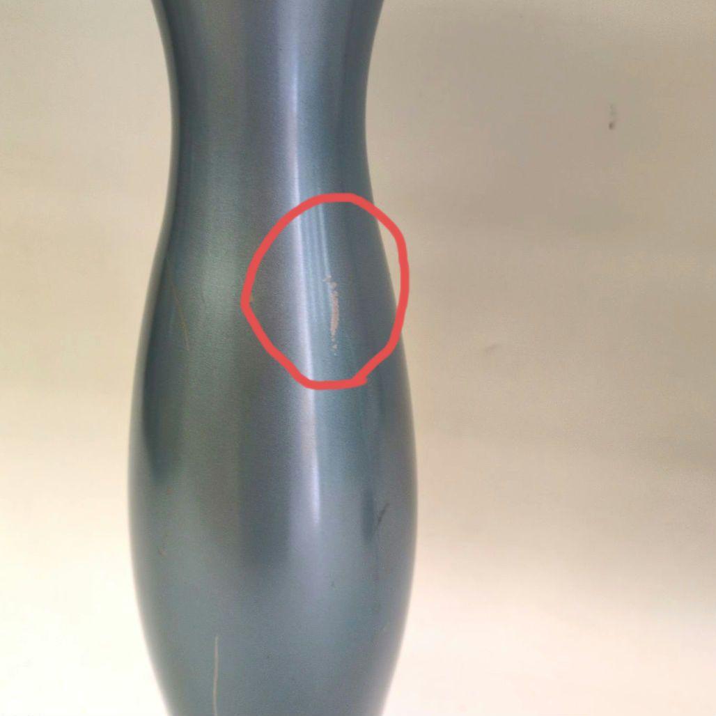 銅製　長瓶花器　黒剣山付き　池坊好み　池坊花器