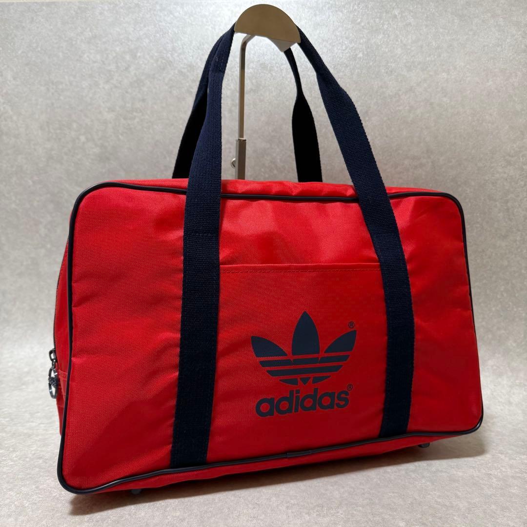 【old adidas】y2k 80sスクールバッグ ボストン　デサント期　赤紺