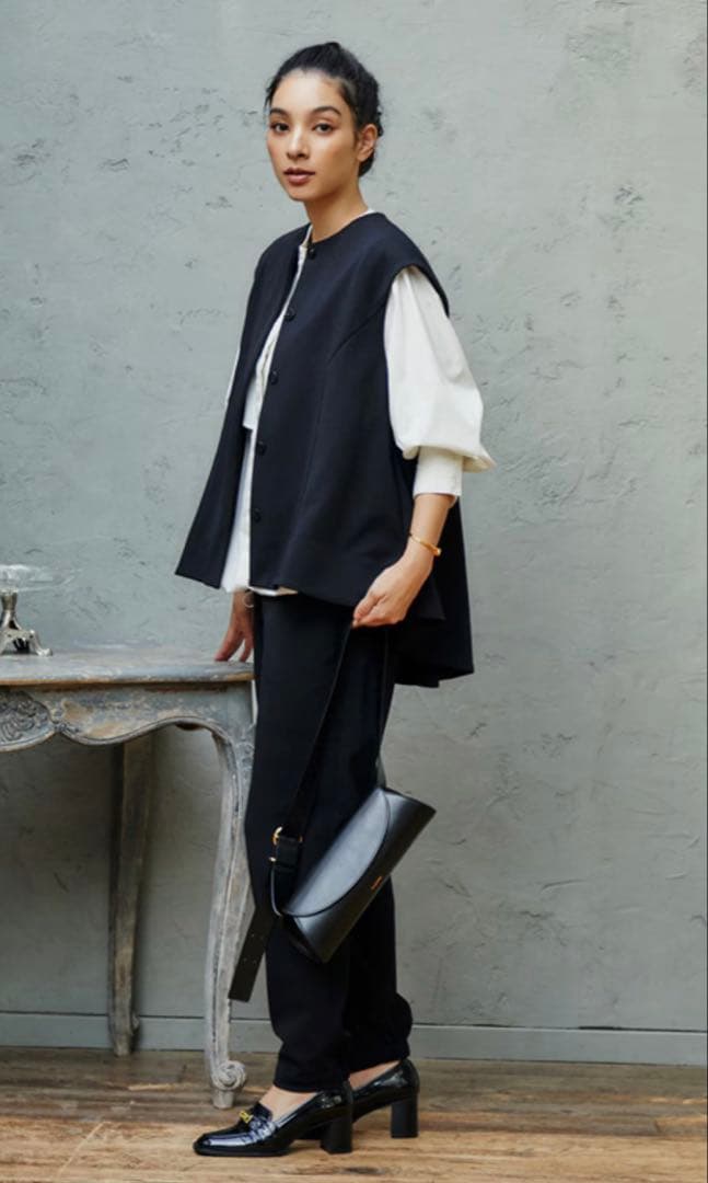 ◎新品未使用【オアーノ】ジョーゼットストレッチジレ・Lサイズ