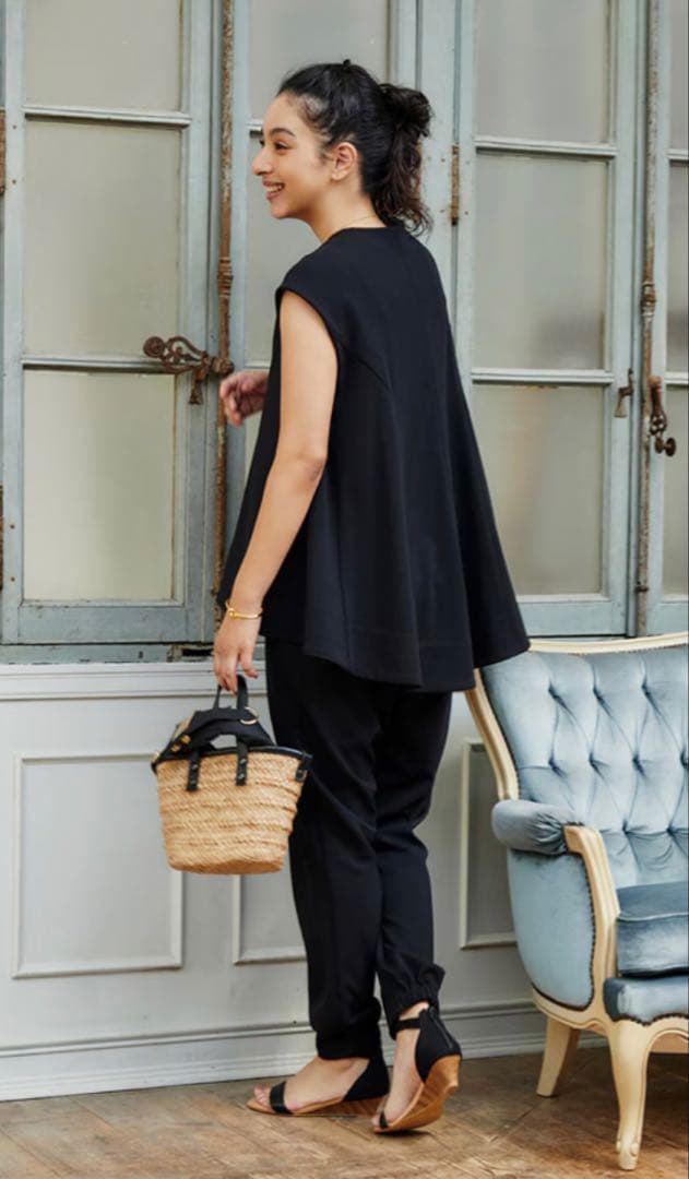 ◎新品未使用【オアーノ】ジョーゼットストレッチジレ・Lサイズ