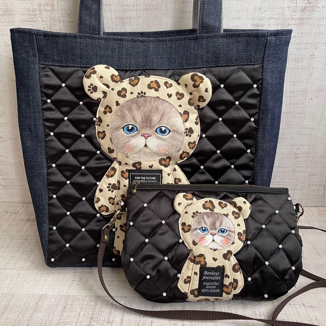 黒*こ様 大きめトートバッグ&ショルダー付きポーチセット＊コヤンイサムチョン