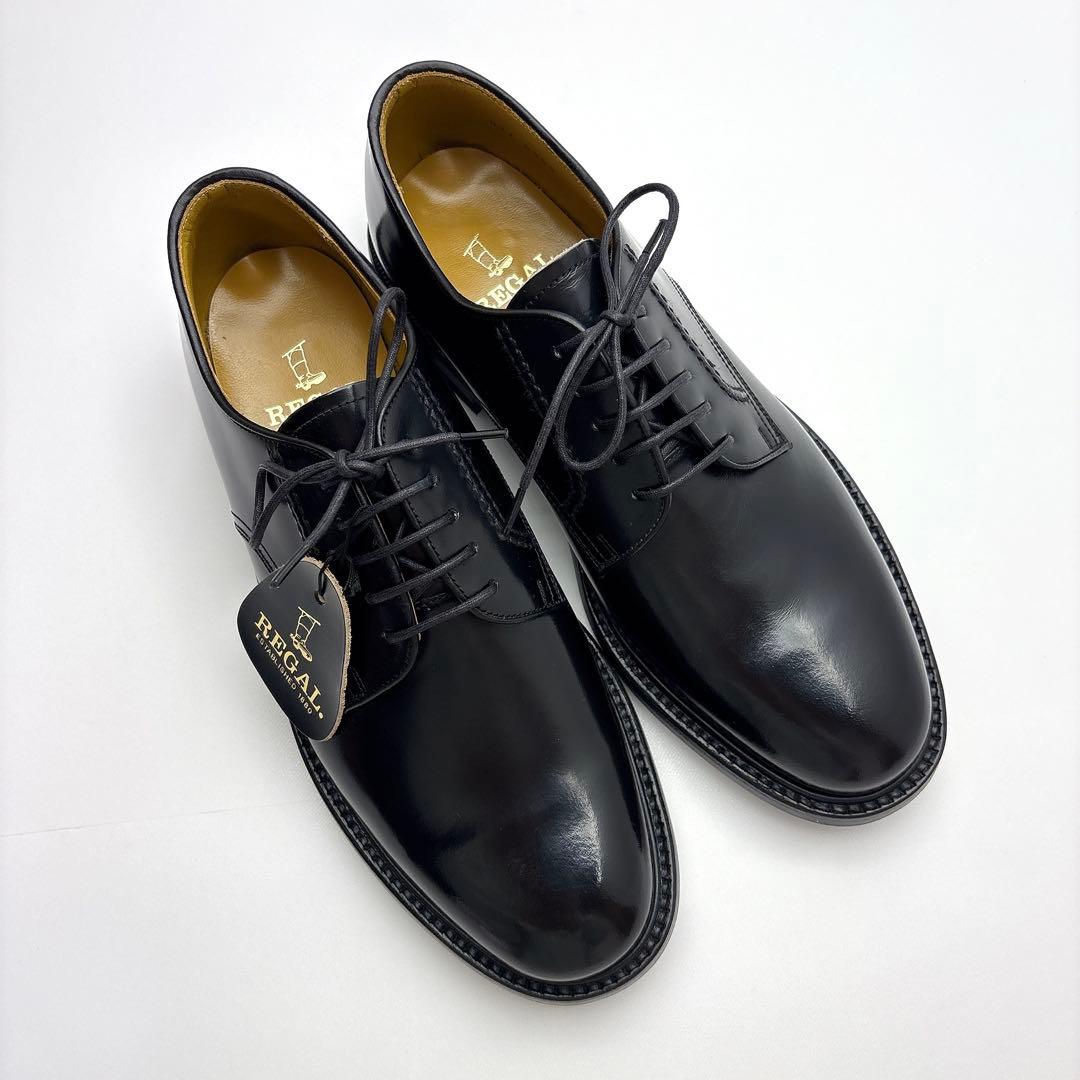 未使用　リーガル　２５０４　プレーントゥ　ガラスレザー　外羽根　25.5