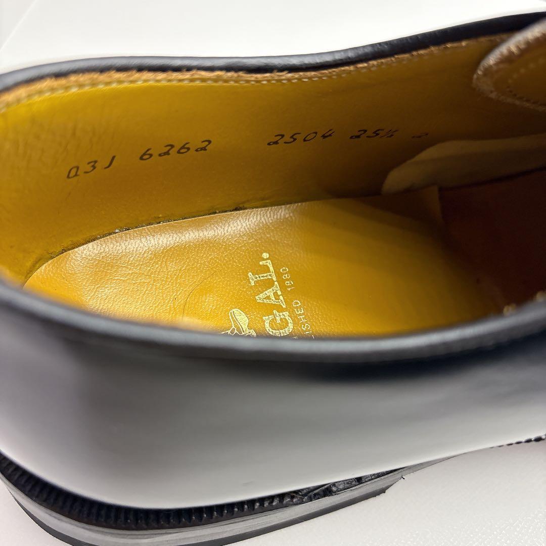 未使用　リーガル　２５０４　プレーントゥ　ガラスレザー　外羽根　25.5