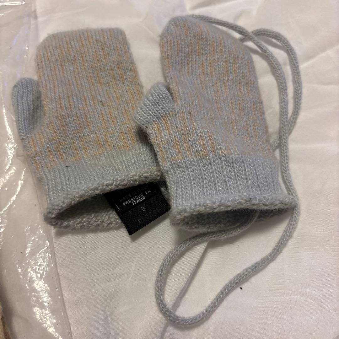 FENDI フェンディ　ベビー　マフラー　ニット帽　手袋　セット　水色