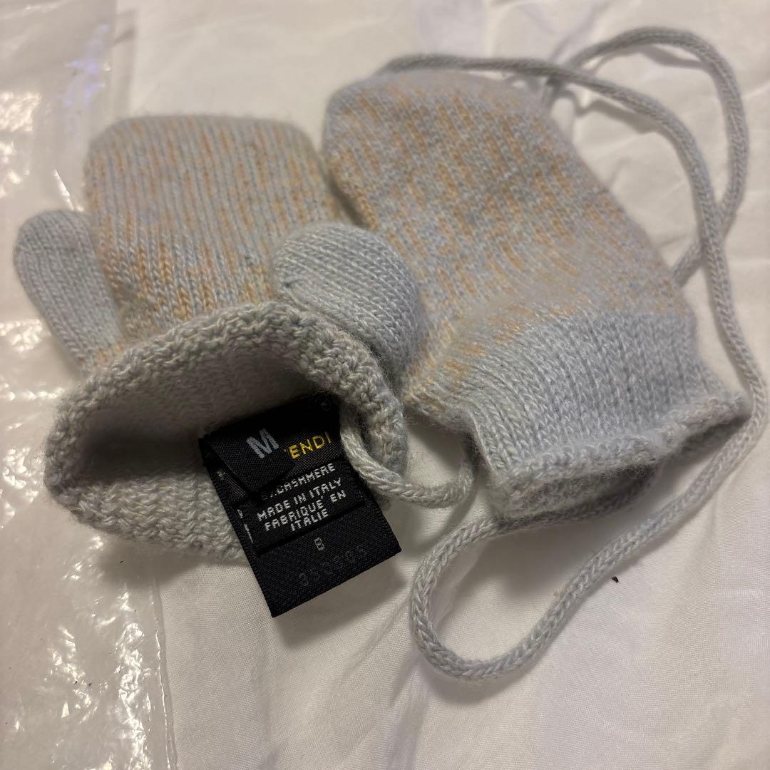 FENDI フェンディ　ベビー　マフラー　ニット帽　手袋　セット　水色