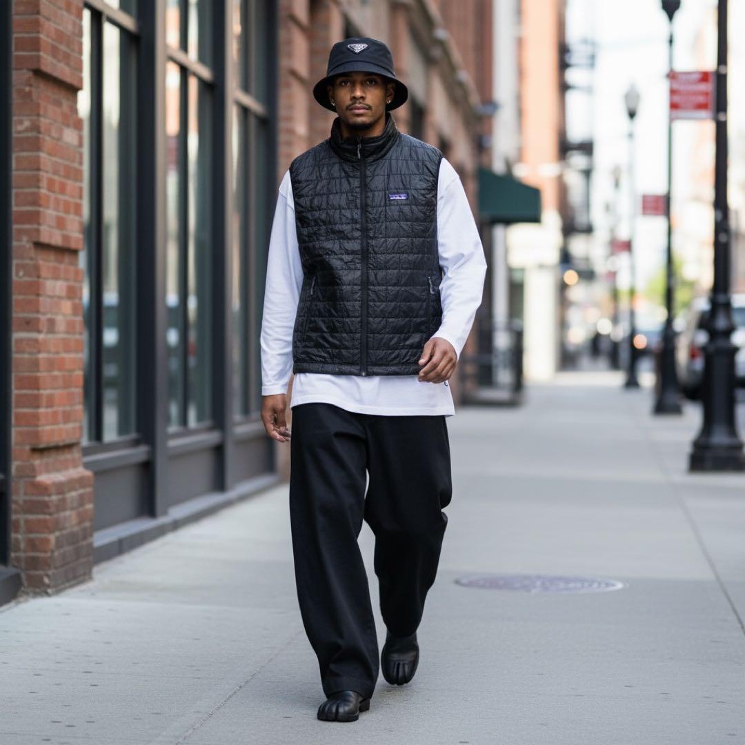 【w887】Patagonia ナノパフ ベスト プリマロフト ブラック テック