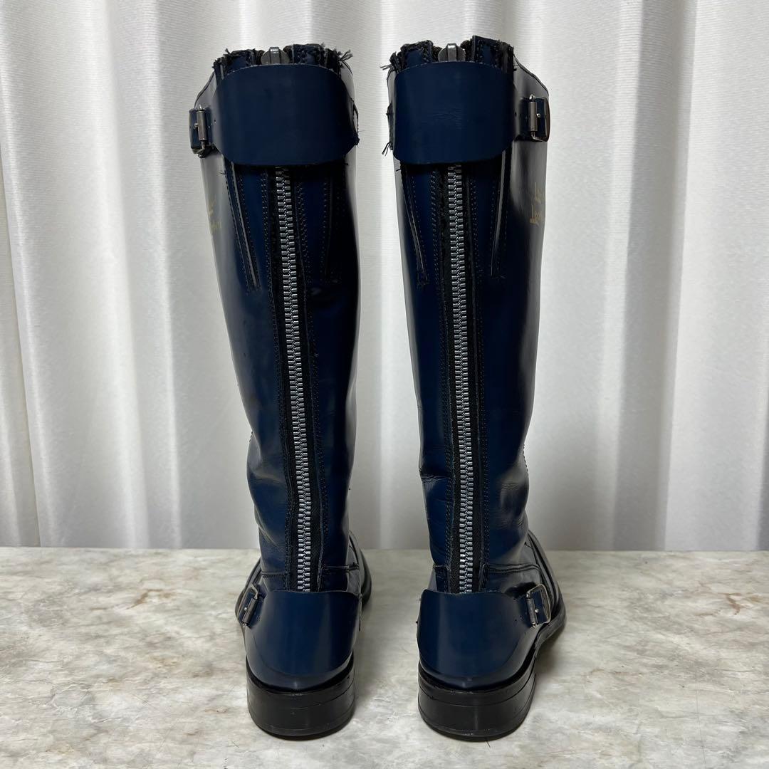 70sVintage ルイスレザーロードレーサーブーツ ダークブルーUK8/42