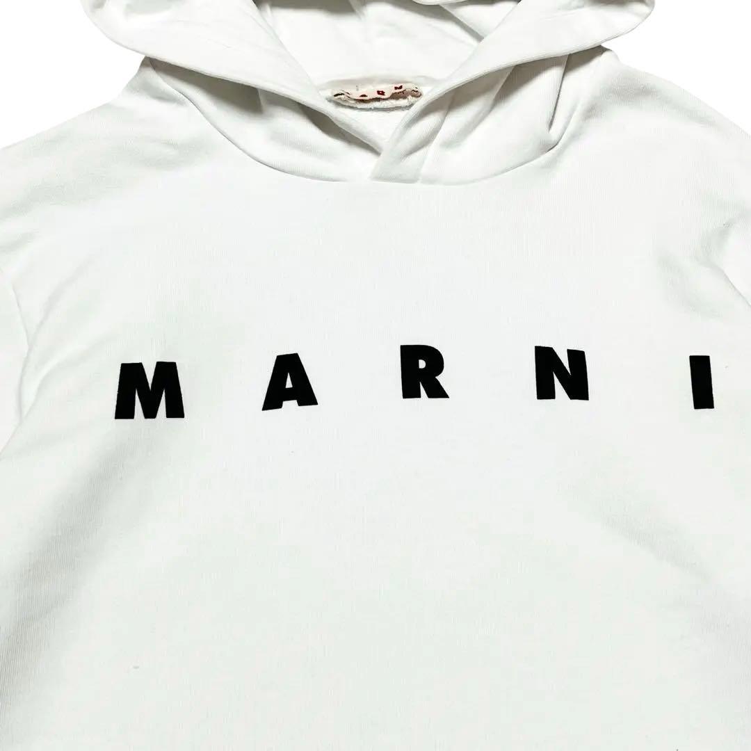 美品　MARNI マルニキッズ　フードロゴパーカー　ホワイト　長袖　白　ブランド